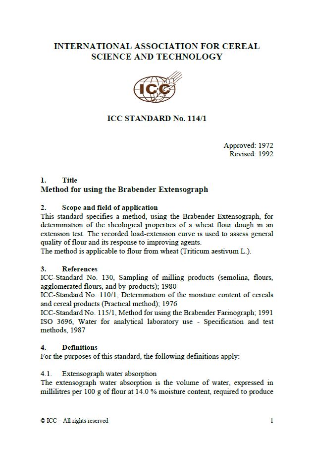 114/1 Method for using the Brabender Extensograph [PDF]