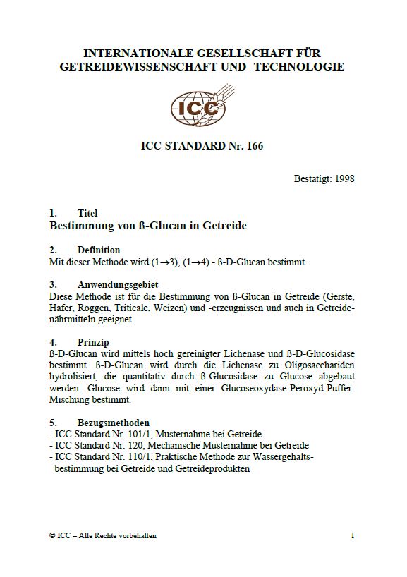 166 Bestimmung von ß-Glucan in Getreide [PDF]